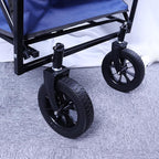 MATTAM Collapsible Basket Trucks Service Carts with Wheels for Material handling, 265 lbs Capacity，21" L x 18.9" W x 35.4" H (Blue)