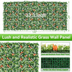 Greenery Wall Roll Panels, 40"x120"(33.33 SQFT) UV Protected Fake Grass Backdrop Privacy Fence Screen, Artificial Hedges for Outdoors Indoors Green Decor