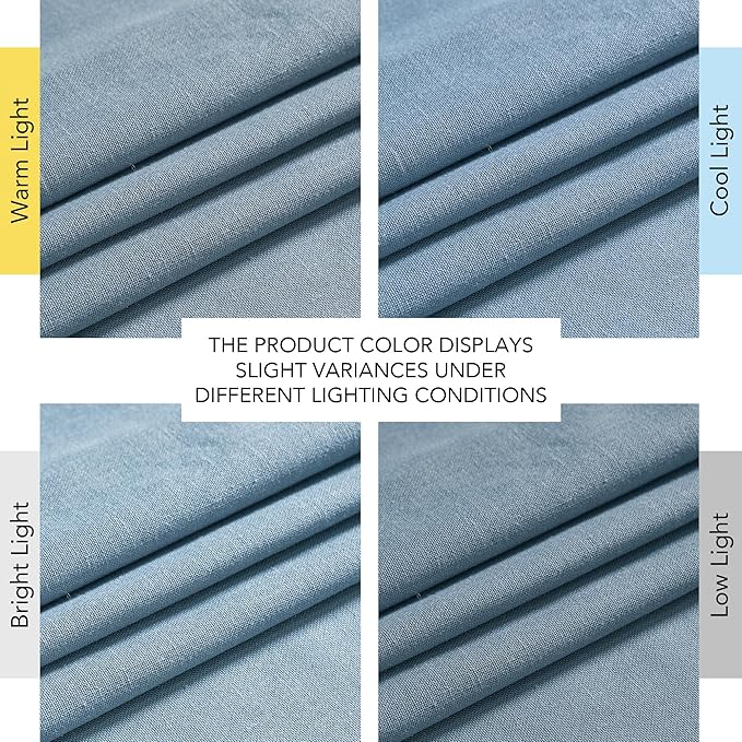 NICETOWN Linen Stone Blue Curtains 108 inches Long, Back Tab/Rod Pocket with Pleat Tape Privacy Added Light Filtering Window Treatments for Bedroom,Stone Blue, W52 x L108, 2 Panels