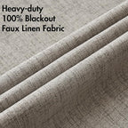 MIULEE Linen Texture Curtains for Bedroom Solid 100% Blackout Thermal Insulated Linen Curtains Grommet Room Darkening Drapes for Living Room Nursery 52x54 Inch (2 Panels)
