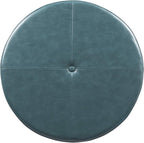 HomePop Round Leatherette Storage Ottoman with Lid, Teal
