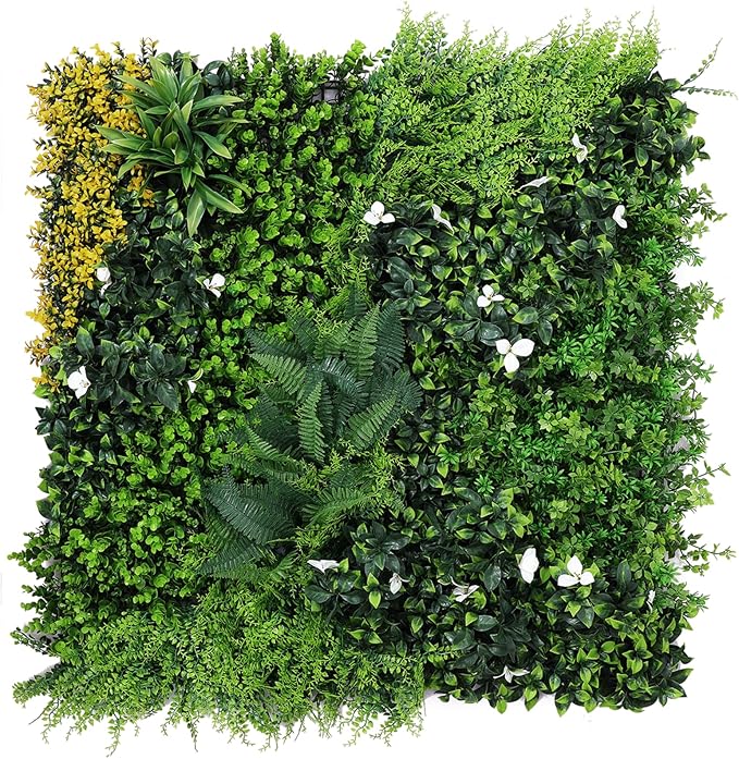 Artifical Grass Wall Backdrop 80PCS 10"x10 Boxwood Panels Grass Boxwood Hedge Wall Greenery UV Protected 55 Sqft Artificial Grass Wall Decor for Party Wedding Backyard Indoor Outdoor（5PACK 40"x40"）