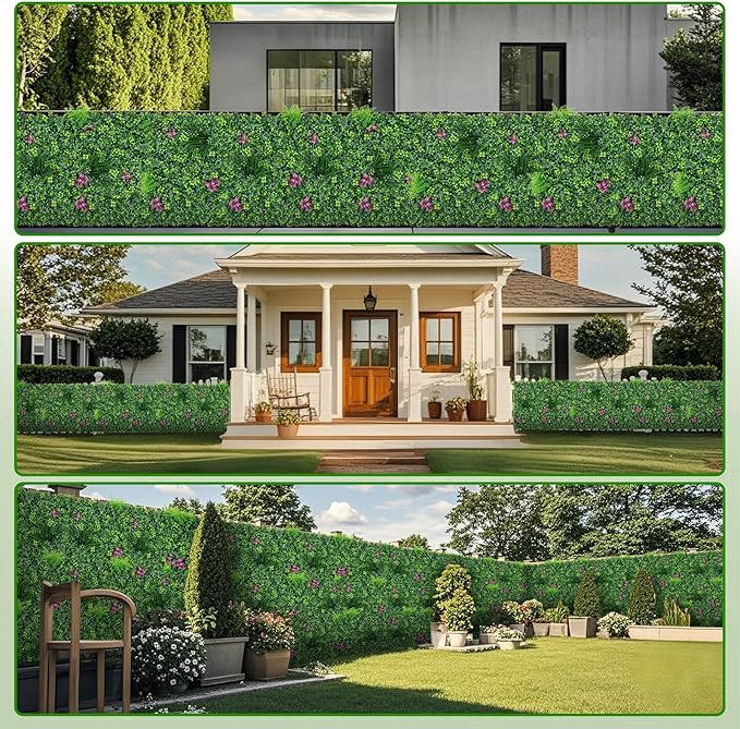 Artificial Boxwood Wall Roll, 40"x120" (33.33 sqft) Grass Wall Panels with Mint Plant Leaves, Greenery Backdrop Privacy Screen with UV Protection, Green Grass Wall for Indoor Outdoor Decor