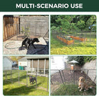 FXW Garden Fence Outdoor for The Yard – 45in(H) x 36.4ft(L) Heavy Duty Metal Animal Barrier for Dog and Rabbit, Decorative Dog Fence, 16 Panels, Silver