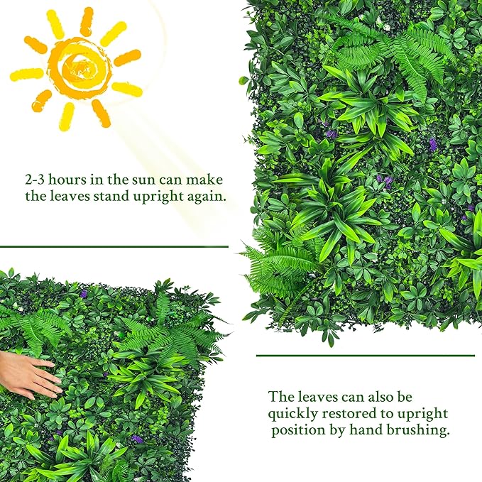Artificial Greenery Wall Panels: 70'' x 120'' UV-Anti Faux Greennery Grass Wall Privacy Backdrop Fence Screen for Garden Fence Covering Privacy, Outdoor Indoor Home Decor
