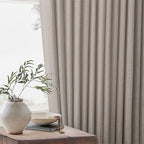 Burlywood Birch Linen Pinch Pleated Curtains 120 Inches Long for Living Room Pleated Drapes Hooks Back Tab Thick Linen Textured Boho Farmhouse Country Extra Long 120 Inch Curtain for Dining Bedroom