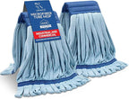 2 Pack - Replacement Heavy Duty Microfiber Mop Head | Robust, Blue, Machine Washable, Extra Absorbent, Extra Large, for Industrial, Commercial & Floor Cleaning - Hardwood, Tile, Laminate, Vinyl Floors
