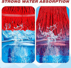 Nuogo 10 Pcs Commercial Mop Head Replacement Floor Cleaning Wet Heavy Duty Commercial Mop Refills General Cleaning(27.6 Inch,Red)