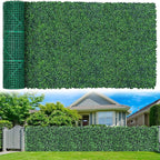 Artificial Boxwood Roll Panels,60"x 120"(50 sq.ft) UV-Anti Faux Ivy Leaves Privacy Fence Screen Grass Wall Roll Panels for Indoor Home Decor and Outdoor Garden Backyard