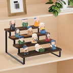 YINMIT Wooden Display Riser Stand, Tiered Perfume and Cologne Organizer Stand, 4 Tier Spice Rack Organizer, Rustic Display Shelf for Candles (4 Tier)