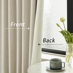 120 Inch Extra Long Linen Natural Birch Curtains Floor to Ceiling for Sliding Glass Doors 2 Panels, Flax Linen 100% Blackout Elegant Boho Thermal Curtains for Large Windows 10 FT Drapes,50 x 120 Inch