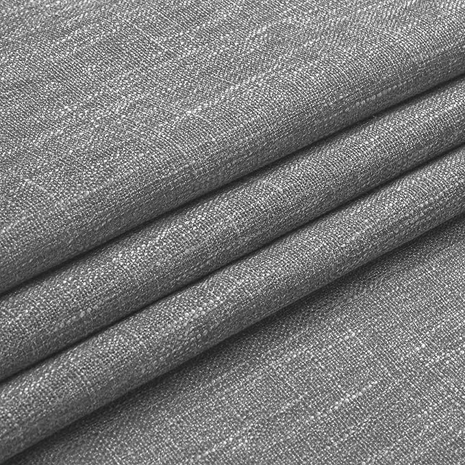 Vision Home Pinch Pleated Gray Semi Sheer Curtains Textured Light Filtering Window Curtains 63 inch for Living Room Bedroom Rayon Blended Charcoal Grey Pinch Pleat Drapes with Hooks 2 Panels 40"Wx63"L