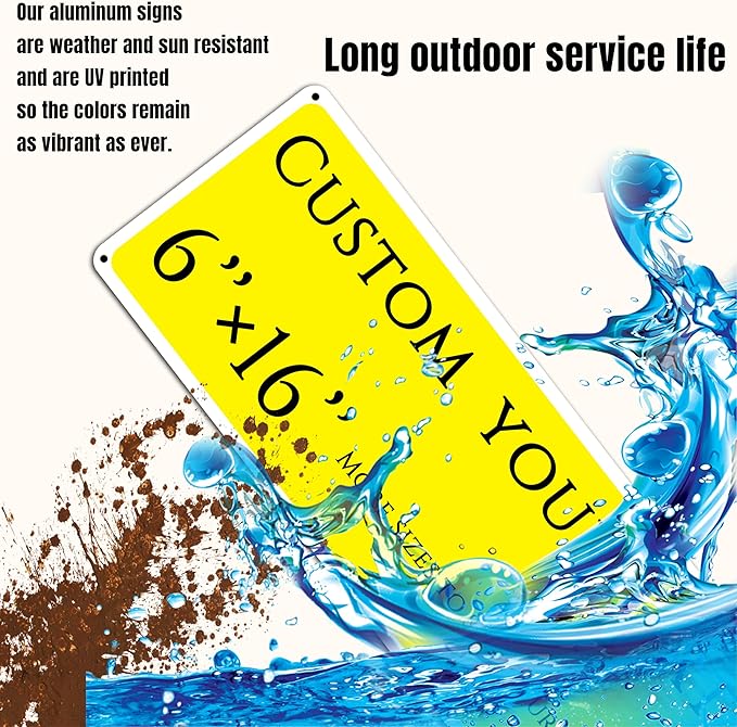 custom street sign,Custom Sign, Aluminum Weatherproof Metal Sign Multiple Sizes, Modern simplicity,Customize for Office, Business, Workplace, office, Home, Delivery Signs(6 * 16 Inch)