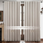 Curtains 60 Inch Length Wide Pleated Blackout Curtain for Sliding Glass Door/Living Room, Farmhouse Natural Linen Thick Boho Bedroom Heavy Insulated Large Window Drapes (60" Wx90 Lx2Panels)