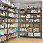 82.6H Metal Shelving Unit 7 Tier Storage Shelves Adjustable Wire Shelving Metal Wire Shelf Pantry Shelves Commercial Rack for Kitchen Pantry Utility Room Garage 45" W x 82.6''H x 13.5" D, Black