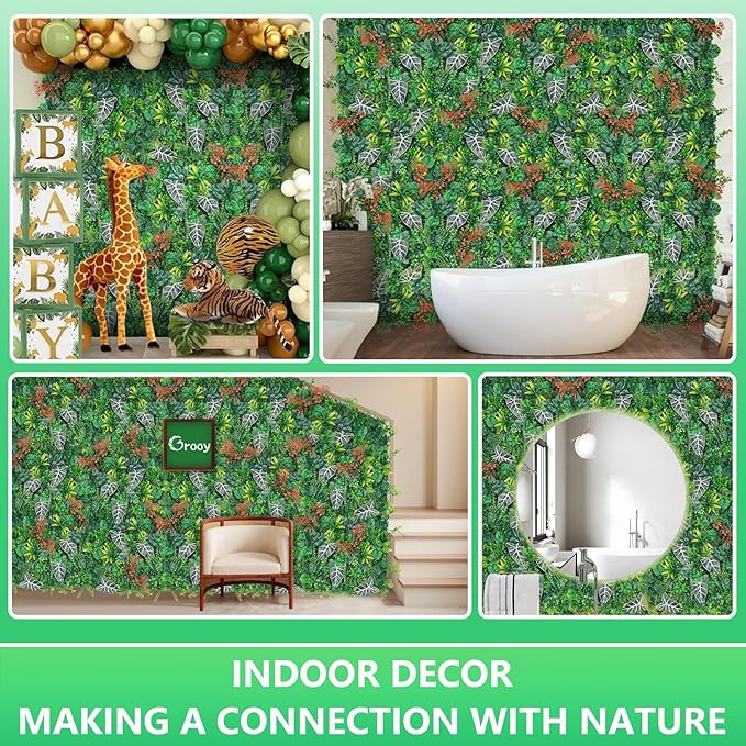 20"x20"(12pcs) Grass Wall, Artificial Boxwood Panels, Grass Backdrop Wall for Privacy Screen, Sun Protected Green Hedge Panels for Outdoor, Indoor, Garden, Fence, Backyard and Décor