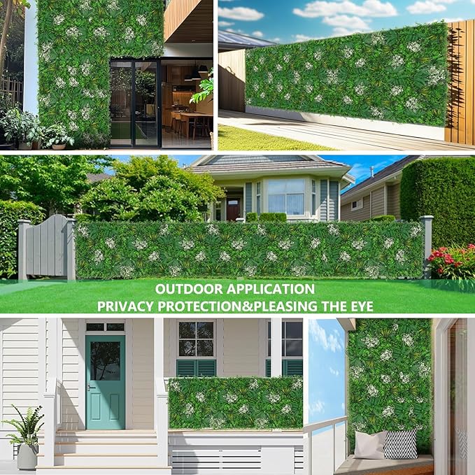 20"X20" Artificial Grass Wall, 12PCS Boxwood Panels UV-Protected Faux Grass Backdrop Wall,Greenery Privacy Hedge Screen for Outdoor Garden Patio, Indoor Party Balcony Fence Decor
