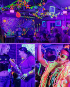 100W LED Black Lights IP66 Waterproof Black Light Outdoor with 5.9ft Plug+Switch,Flood Blacklight for Halloween Glow in The Dark Party Stage Light Neon Glow Birthday 2 Pack