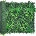 Artificial Greenery Wall Panels: 40'' x 120'' UV-Anti Faux Greennery Grass Wall Privacy Backdrop Fence Screen for Garden Fence Covering Privacy, Outdoor Indoor Home Decor