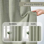 RAIN CITY 96 Inch Long Curtains Pinch Pleat, Back Tab Track System Sheer Pleated Curtains for Bedroom Village Dining Room,Country Farmhouse 96 Length 2 Panel Set,Sage Green Color 42 Inches Wide