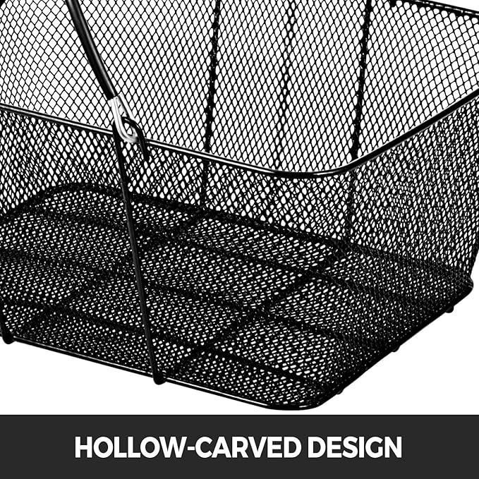 Mophorn 12PCS Shopping Baskets with Handles, Black Metal Shopping Basket, Portable Wire Shopping Basket, Black Wire Mesh shopping Basket Set for Stores Shopping
