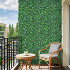 48"x 120"(40 sq.ft) Artificial Boxwood Roll Panels with Flowers, UV-Anti Faux Ivy Leaves Privacy Fence Screen, Grass Wall Roll Panels for Indoor Home Decor and Outdoor Garden Backyard