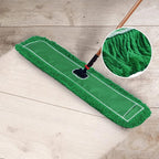 Matthew Cleaning 36'' Industrial Strength Cotton Dust Mop Refill Washable Replacement Heads for Residential & Commercial Use Fit Standard Dust Mop Frames, Hardwood, Concrete Floors Green 3 Pack