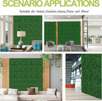 AOKIE 20"X20" Artificial Grass Wall, 24Pcs Boxwood Hedge Wall Panels UV-Anti Grass Backdrop Wall Decor, Greenery Privacy Hedge Screen for Indoor Outdoor Patio Balcony, Party Garden Fence Decor