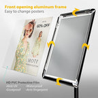 8.5"x11" Pedestal Poster Holder Stand with Heavy Duty Solid Steel Base, Adjustable Floor Standing Sign Holder for Vertical and Horizontal View, Super Stable Display, Black
