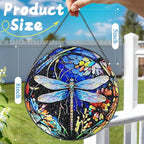 8 Inch Stained Glass Suncatcher Ornament, DOUHASU Dragonfly Sun Catchers Indoor Window, Stained Glass Window Hanging, Home Decor, Dragonfly Lovers Gifts for Women, Mom, Grandma, Friend