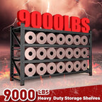 9000LBS Heavy Duty Garage Shelving Units,75" Wide & Deep Storage Shelves,Metal Garage Shelves,Large Storage Rack,Steel Shelf,Industrial Shelving for Shop,Warehouse,Basement,75" W x 24" D x 70" H