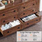 RedLemon Farmhouse 6 Drawer Dresser for Bedroom, 54 Inch Wide Rustic Wood Dresser TV Stand, Chest of Drawers for Closet, Living Room, Hallway, Reclaimed Barnwood