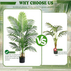 2 Pack Artificial Palm Tree 5FT Artificial Plants Indoor Tropical Fake Palm Tree Areca Floor Plant in Black Pot with 13 Trunks & Real Bark Design, Faux Palm Plant for Outdoor Patio Home Office Decor