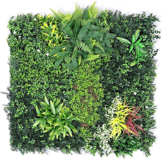 Boshen Artificial Grass Wall Panels, 2 Pack 40“x40” Boxwood Hedge UV Protected Greenery Privacy Grass Wall Decor Indoor Outdoor Wedding Garden Decor