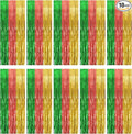 10 Pack Hawaii Party Backdrop Decorations Vibrant Summer Streamers Foil Fringe Curtains Metallic Tinsel Backdrop for Birthday Graduation Baby Shower Christmas Beach Holiday Party Decors
