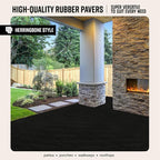 Playsafer Herringbone Rubber Interlocking Tiles | 16 X 16 | Easy Install for Indoor and Outdoor Use (Black, 20 Tiles)