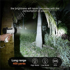 Rechargeable Spotlight Flashlight IP67 Waterproof with 200,000 Lumen LED, 12 Hours Long Running Spot Light, Impact Resistant Handheld Spotlight with Foldable Stand White