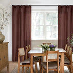 Chestnut Brown 84 Inch Pinch Pleated Linen Curtains 2 Panel Set for Living Room Thick Linen Textured Drapes 84 Inches Long Pinch Pleat Drapes Semi Sheer Curtain for Dining Bedroom Office Rust Maroon