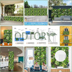 Artificial Plant Wall Panels: 20"×20" 12P UV-Anti Faux Grass Wall Backdrop Boxwood Ivy Fence Privacy Screen Fake Greenery Leaf Hedge for Outdoor,Indoor,Garden,Backyard and Home Decor