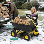 800lbs Garden Dump Cart, Heavy Duty Yard Dump Wagon with 10" Pneumatic Tires, Utility Wheelbarrow cart for Yard, Farm and Garden Daily Hauling, Ideal
