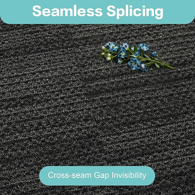 jxgzyy Commercial Carpet Tiles, 20×20 Inch, 0.31'' Padded Carpet Squares, Non-Adhesive Carpet Flooring with Textured Silicone Back, Easy DIY, Suitable for Home Theater, 16 Pcs/43.1 Sqft