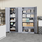 Greenvelly Metal Storage Cabinet, 72" Lockable Metal Garage Storage Cabinet with Doors and 4 Adjustable Shelves, Locking Steel Cabinet for Home Office, Garage, Shop, School (Dark Grey 36" W x 18" D)