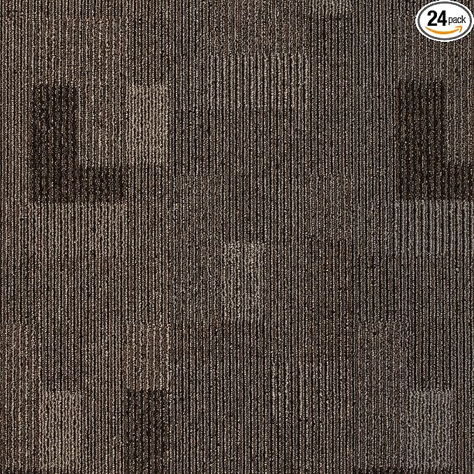 Mohawk Basics 24" x 24" Berber (Loop pile), 0.09" Pile Height, Carpet Tile, PET Fiber, Coffee Color, (24 Tiles), (96 sqft/carton)