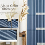 Nanspring Stone Blue Linen Curtains 84 Inches Long for Living Room Back Tab Luxury Light Filtering Privacy Semi Sheer Curtain Modern Farmhouse Boho Drapes for Bedroom Office 2 Panels Set 52x84