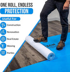 Temporary Floor Protection for Renovation, Painting, Construction - 40" x45', Covers 150 sq ft