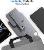 Magnetic iPad Stand with Wireless Charging, 18W Fast Charger, Suction Cup Base, 360° Rotating Panel & Foldable, ONLY for iPad Pro12.9” (M2/M1/4th/3rd) & Air13” (M3/M2), Work/Study Desk - Gray