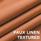 H.VERSAILTEX Linen Blackout Curtains Durable Thick Textured Linen Look 100% Blackout Patio Door Curtain Anti Rust Grommet Extra Wide Sliding Door Curtain Panel, Orange, W100 x L84 inch