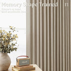 Pinch Pleated Linen Curtains 102 Inches Long 2 Panels Set for Living Room Bedroom Farmhouse Burlap Back Tab Pinch Pleat Drapes Ceiling Floor Window Curtains 102 Inch Length Gray Beige Tan Neutral