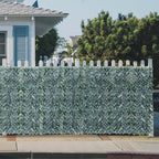 TANG 4'x4'FT Faux Ivy Privacy Fence Screen Roll- 1Pc Artificial Leaf Fences Greenery with Lattice Panel,Outdoor Green Wall Chain Link Fence Covering for Balcony Backyard Patio, Dark Green Ivy