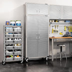 Seville Classics Heavy Duty NSF Bin Rack Solid Steel Wire Shelving Storage Unit, Patented Organizer for Garage, Warehouse, Office, Restaurant, Classroom, Kitchen, Gray, Includes 12 Bins